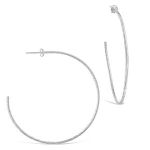 STERLING FOREVER Sterling Silver Textured Hoops